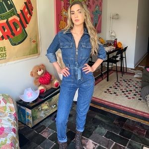 Denim Long Sleeve Jumpsuit